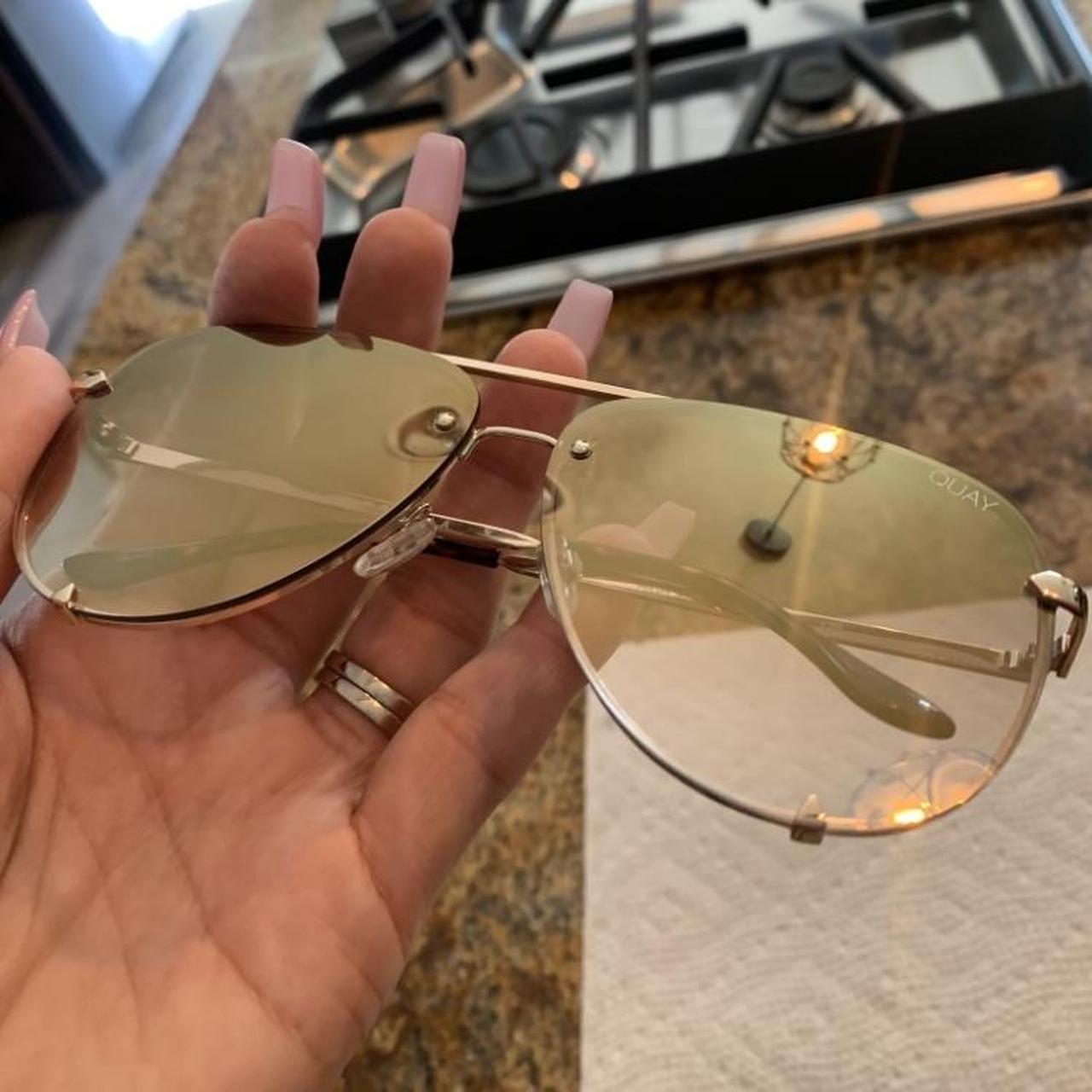 Wore once! Quay Gold 55mm size. Depop