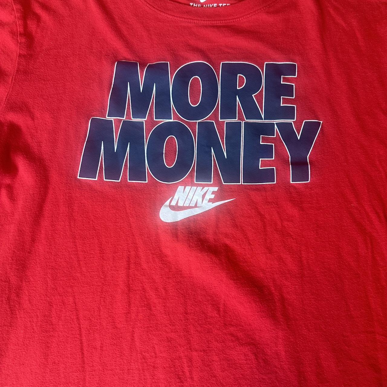 Nike red and blue t shirt with More Money spell