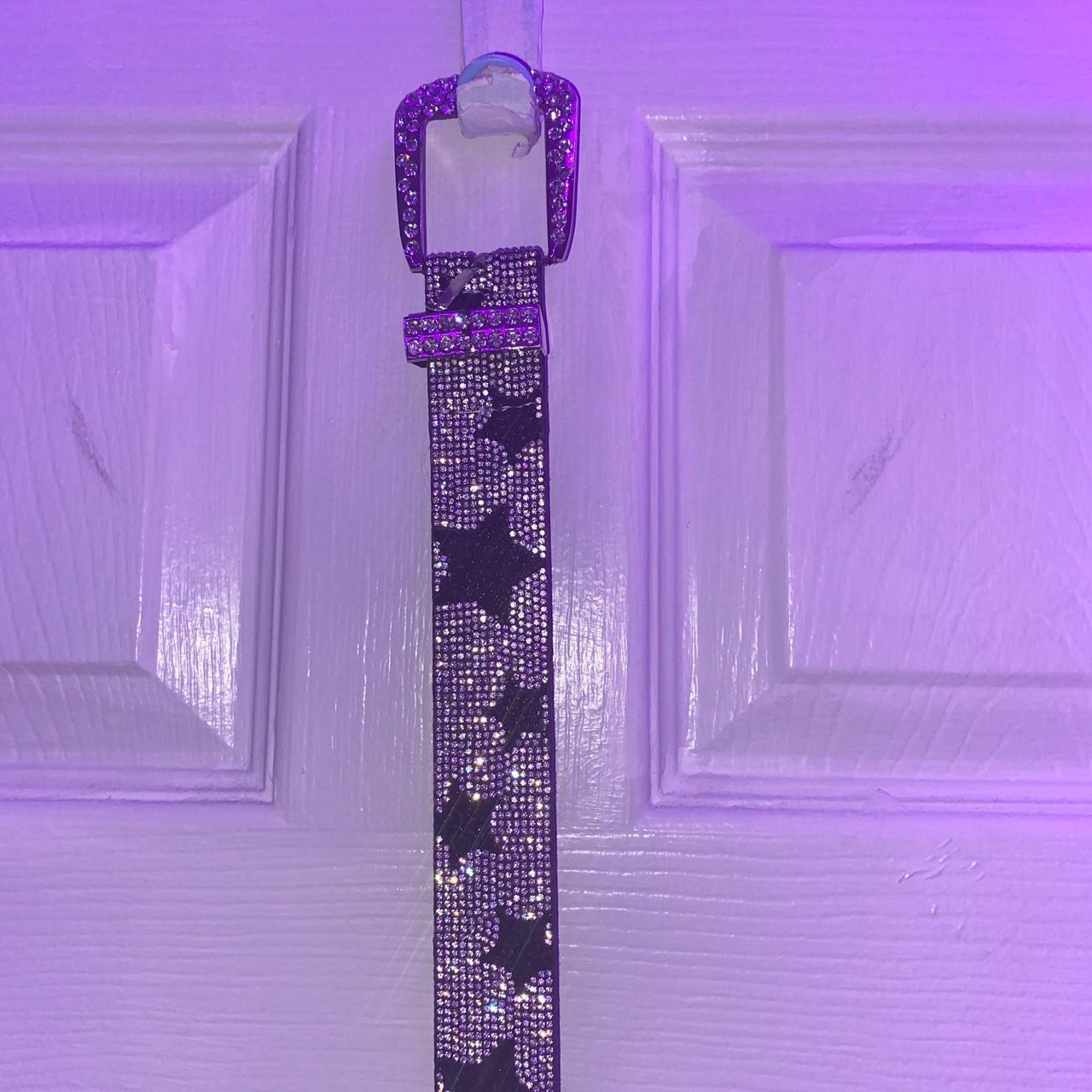 This is a black and silver rhinestone belt, this... - Depop