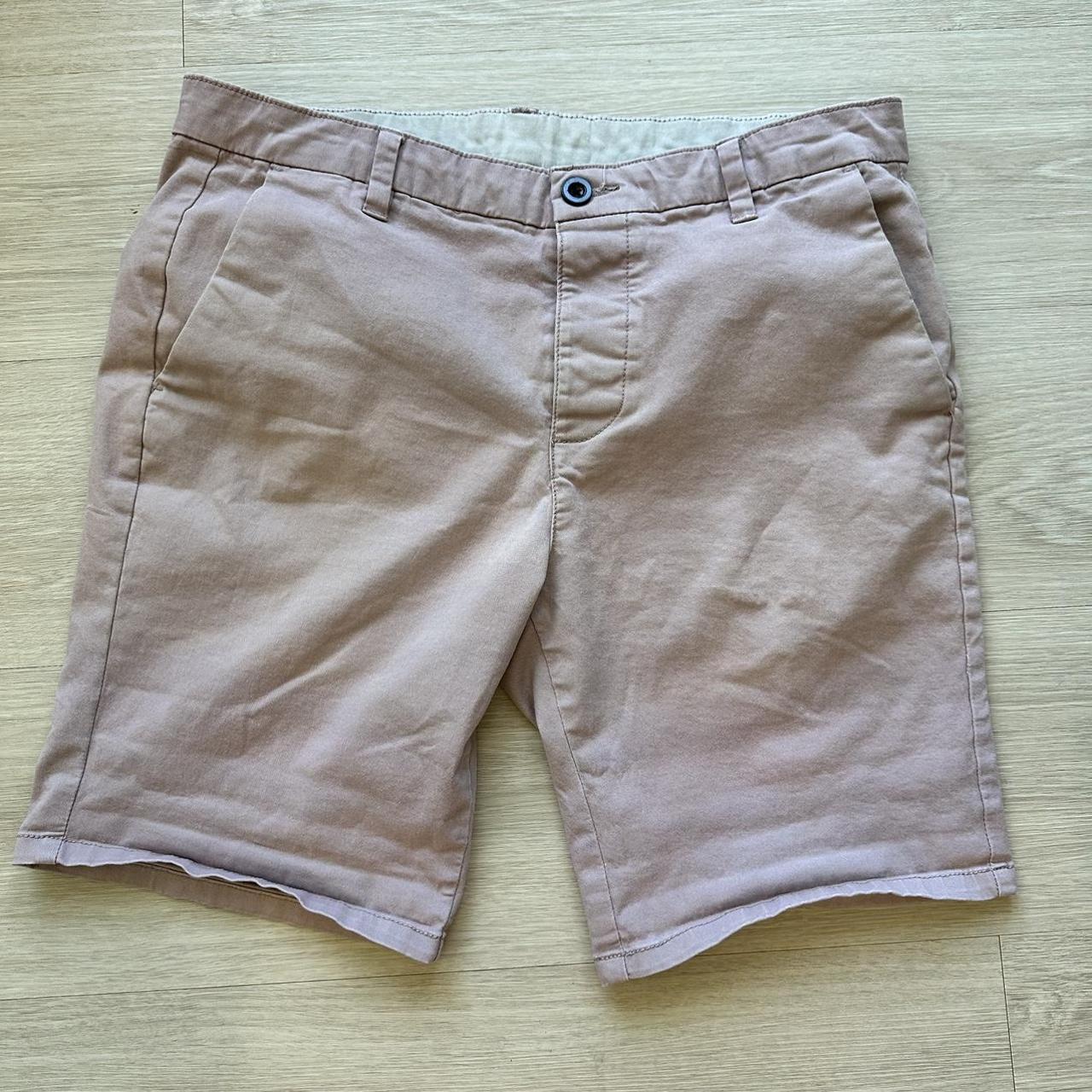 Topman Men's Pink and White Shorts | Depop