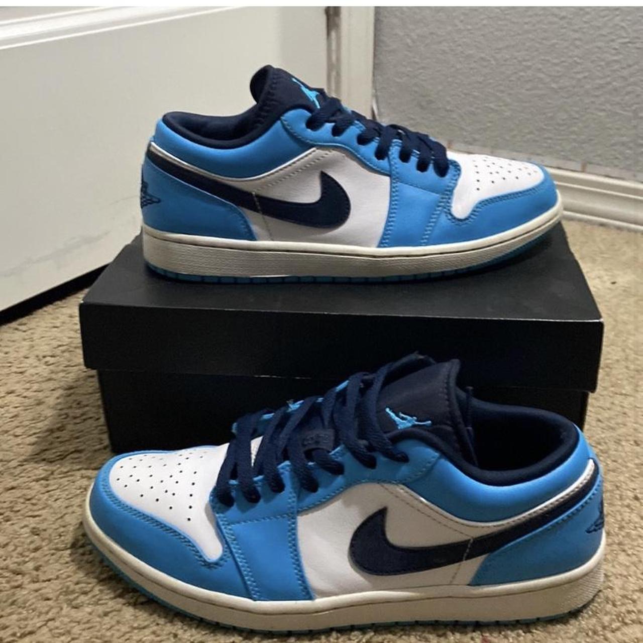 Jordan Men's Blue Trainers | Depop