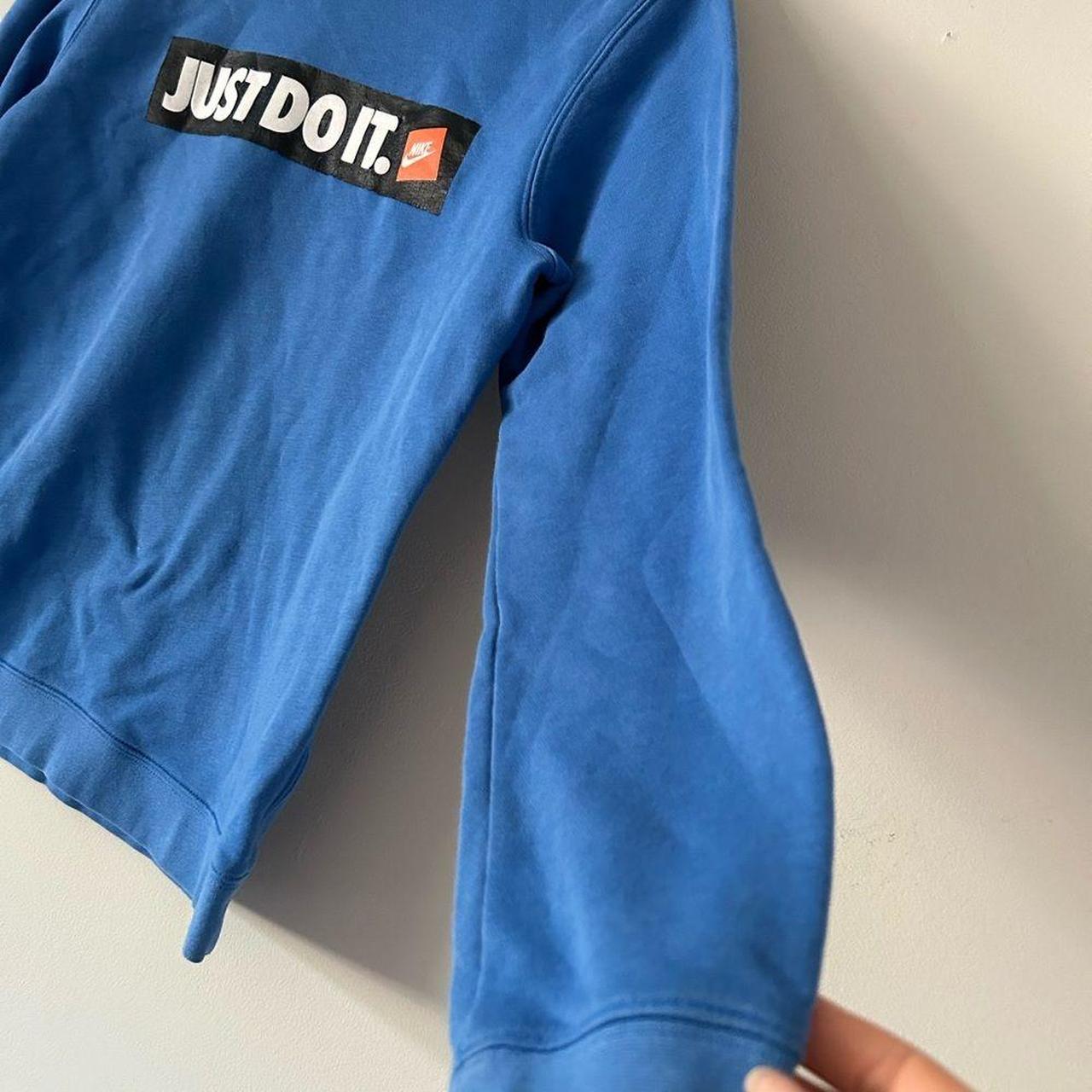 blue nike just do it sweatshirt