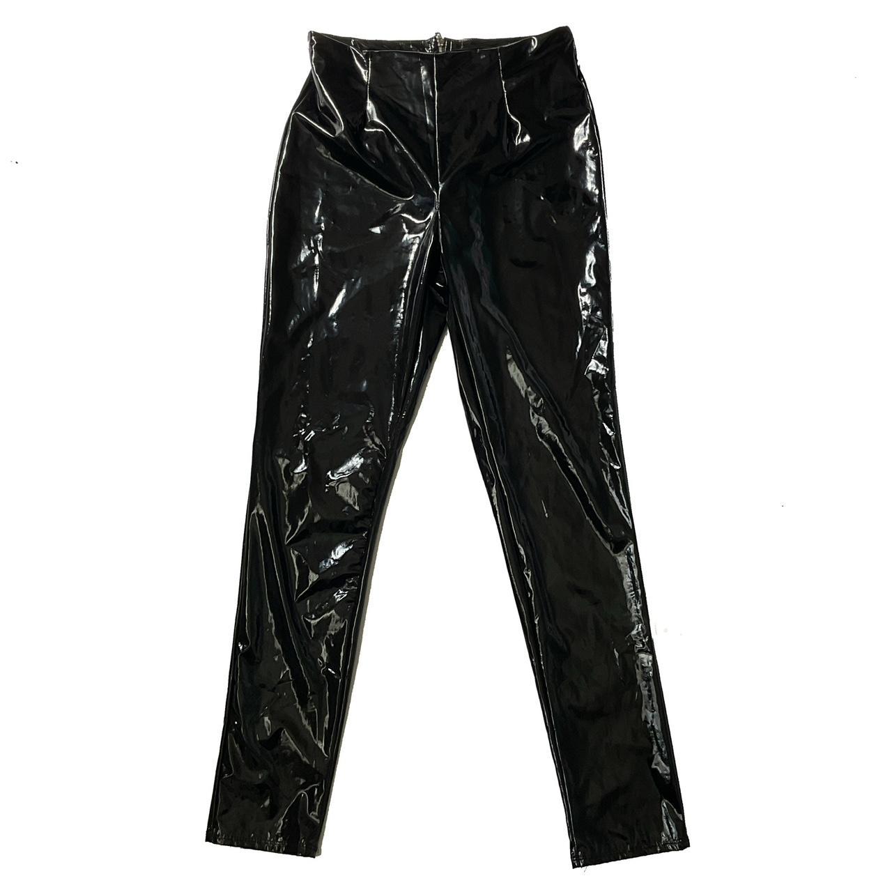 Black Vinyl Pants Size M Vinylpants Gothpants Depop