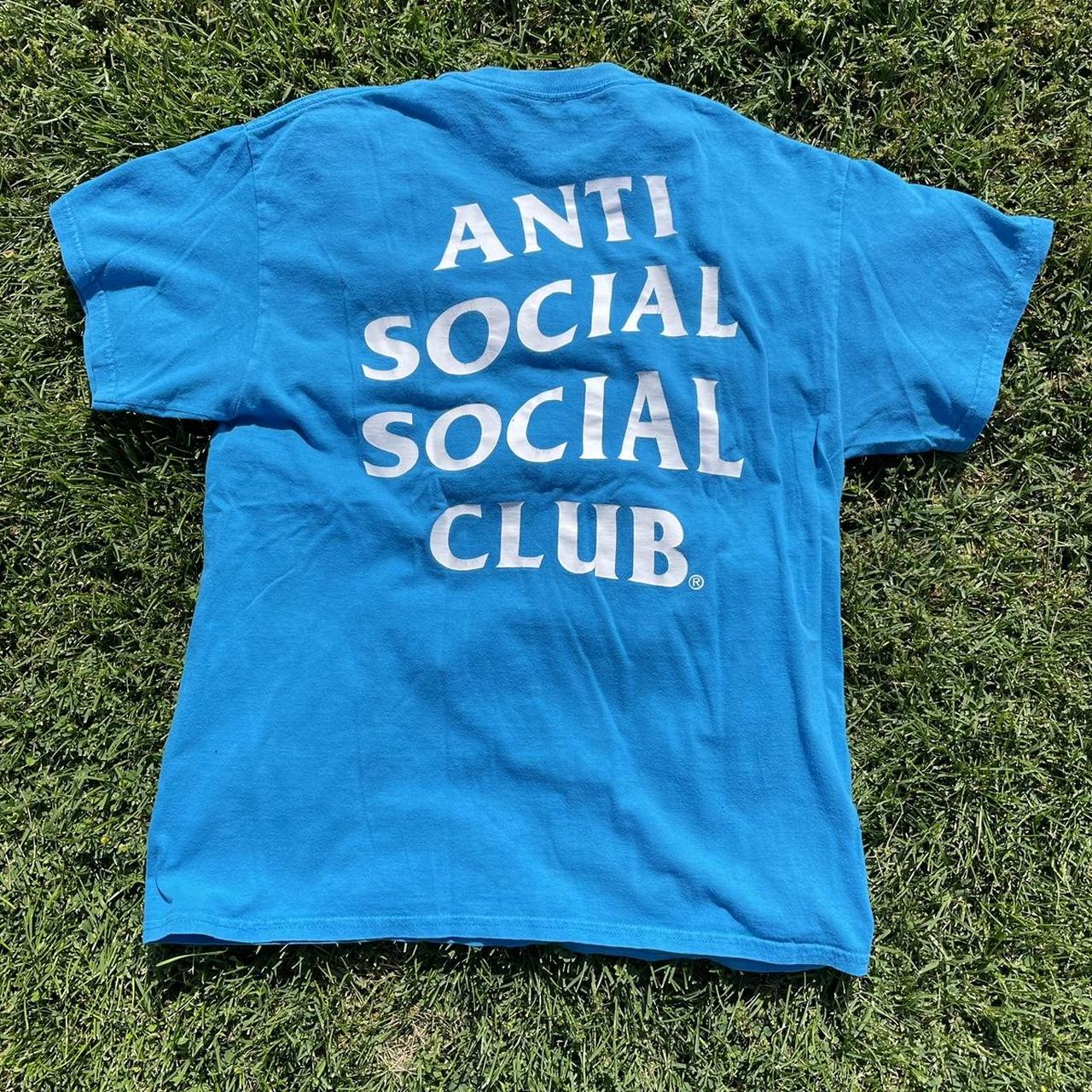 Anti Social Social Club Men's Blue Tshirt Depop