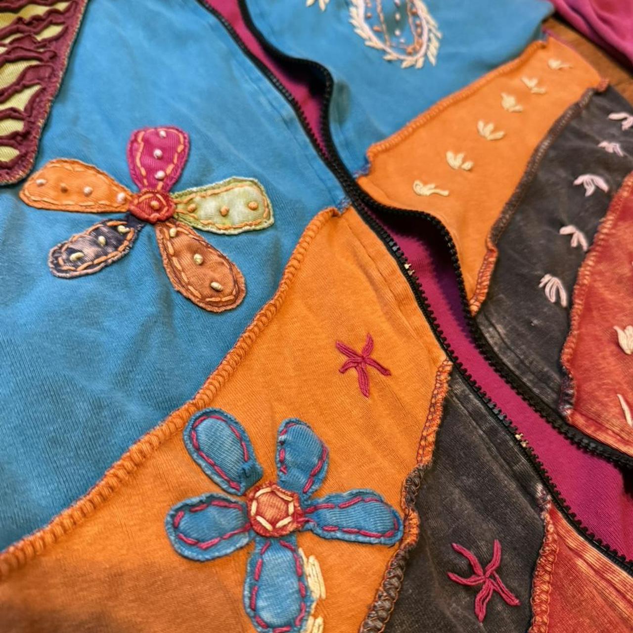 Women's Jacket - Multi - M – Boho patchwork patch… - image 1