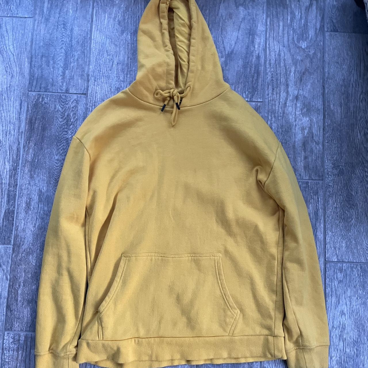 Yellow fashion nova blank hoodie Brand new Size... - Depop