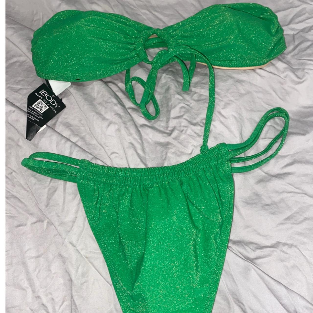 Green shimmer bikini set BNWT adjustable bikini... Depop