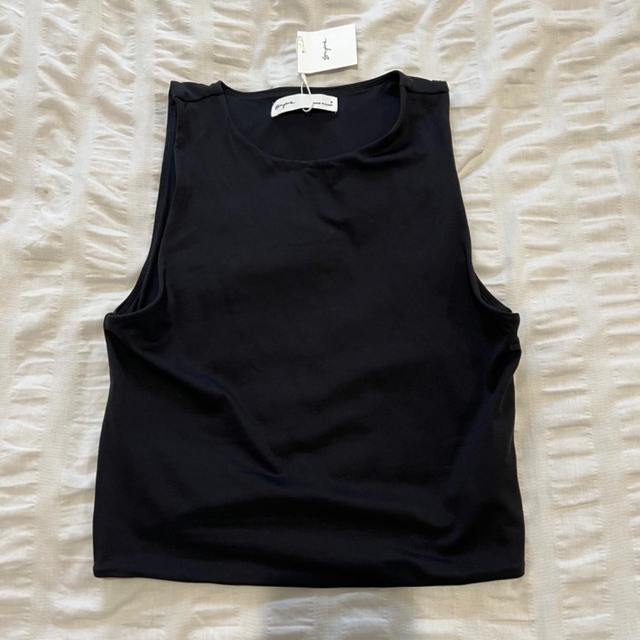 Black supre tank top -luxe range -size... - Depop