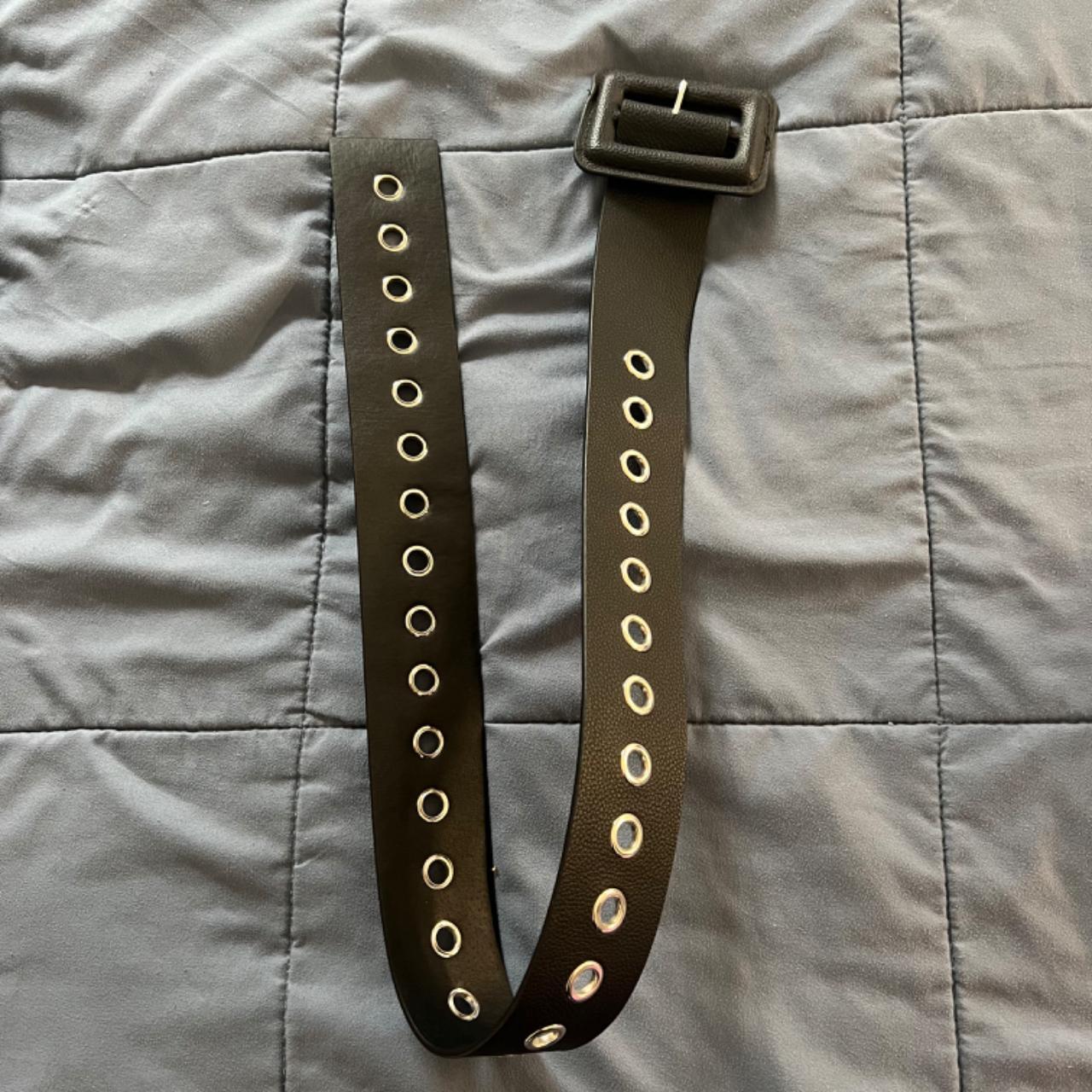 Black belt with silver hardware #belt #accessories... - Depop