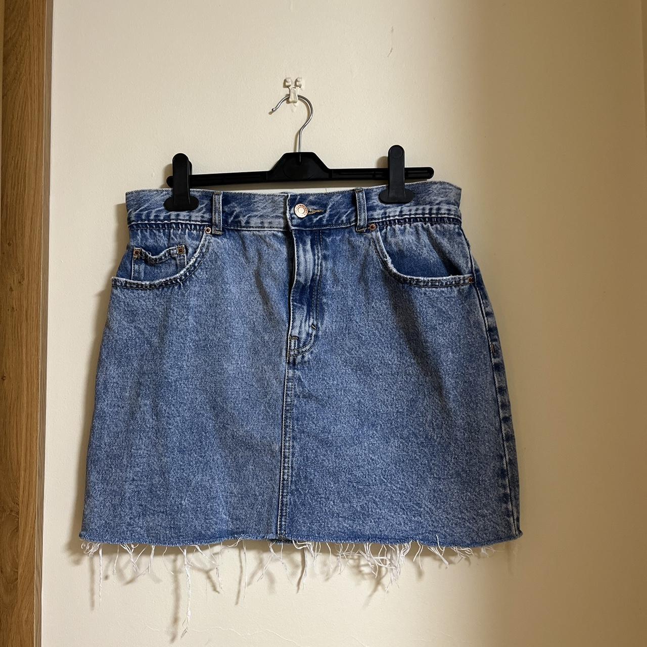 Pull&bear Women's Mini Skirt M Blue 100% Cotton