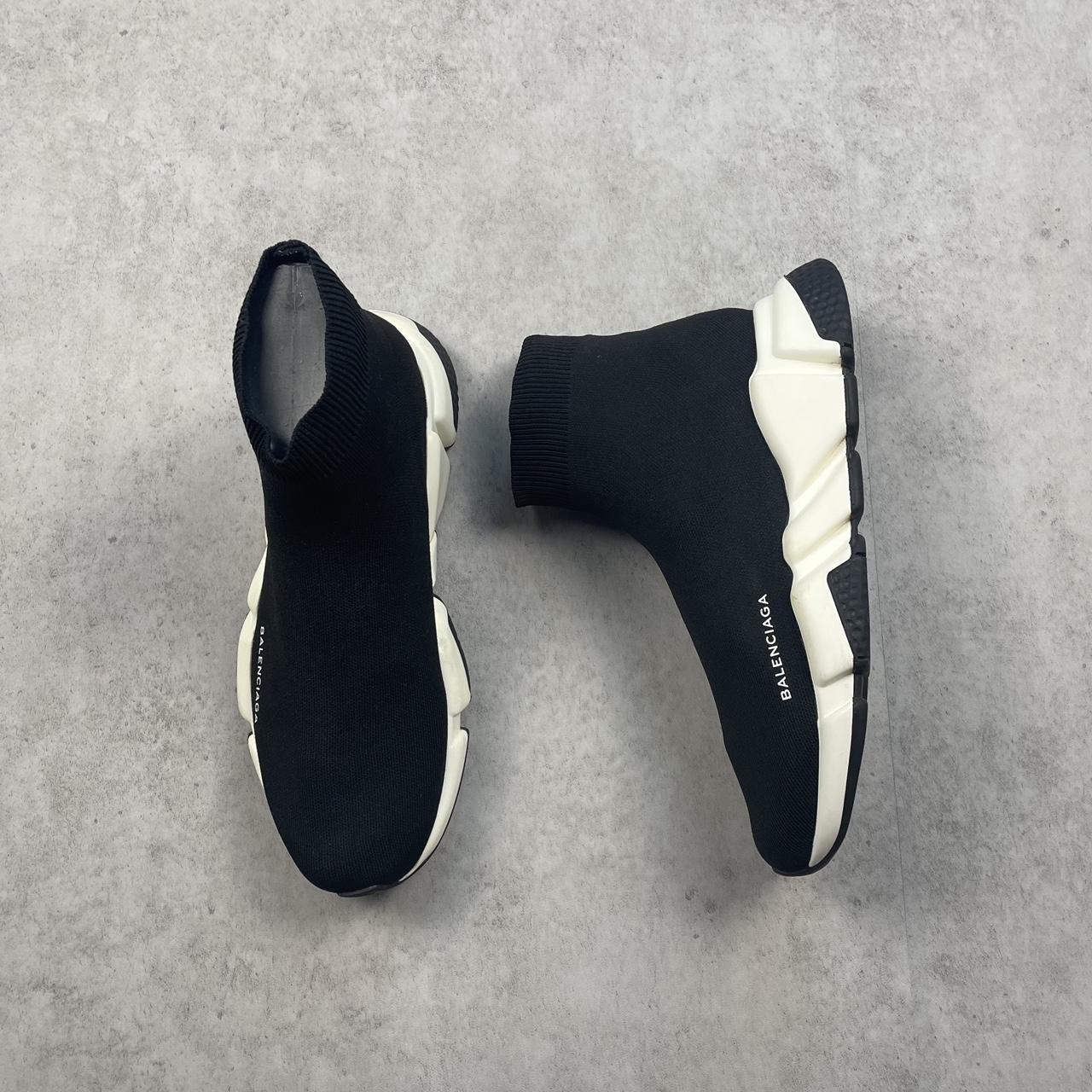 Balenciaga Men's Black and White Trainers