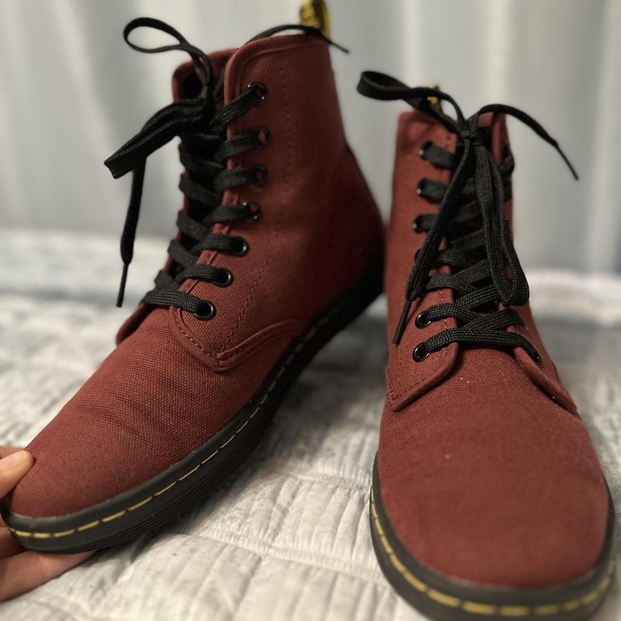 Burgundy canvas doc store martens