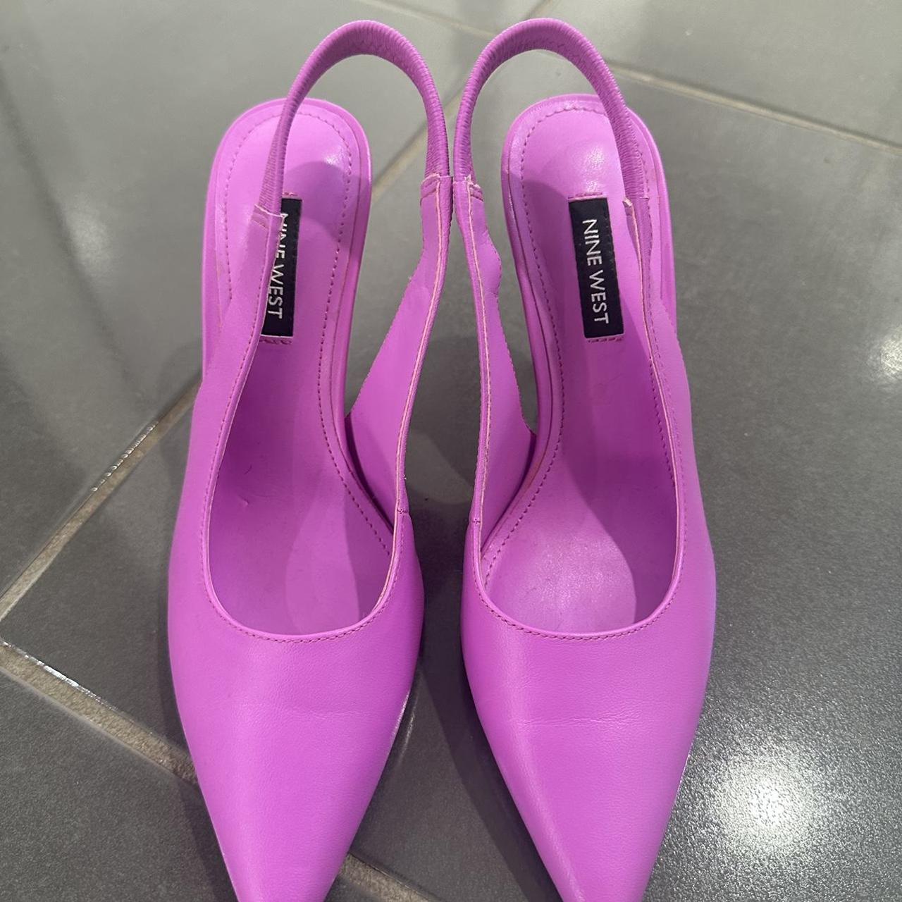 NINE WEST HEELS IN HOT PINK. Worn a hand full of... Depop