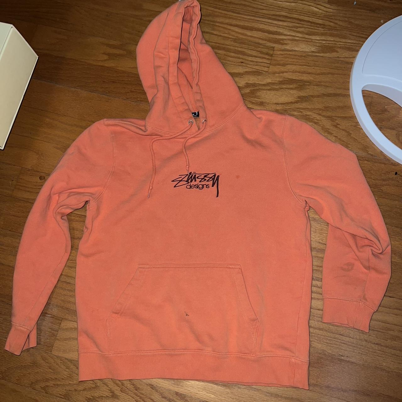 Stussy clearance orange hoodie