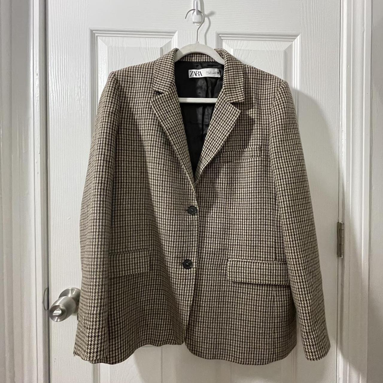 Zara oversized plaid on sale blazer