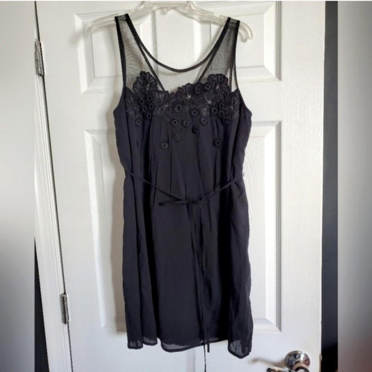 Anthropologie meadow rue sleeveless black dress with... - Depop