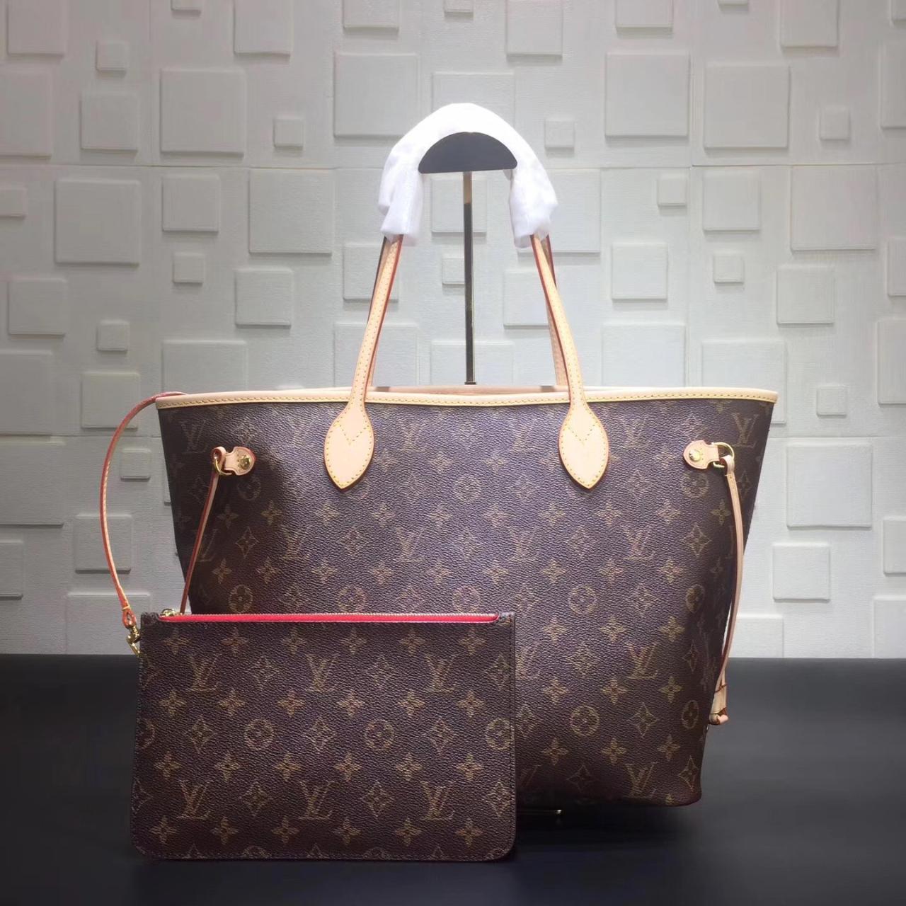 Louis Vuitton Authentic Neverfull MM Tote with - Depop