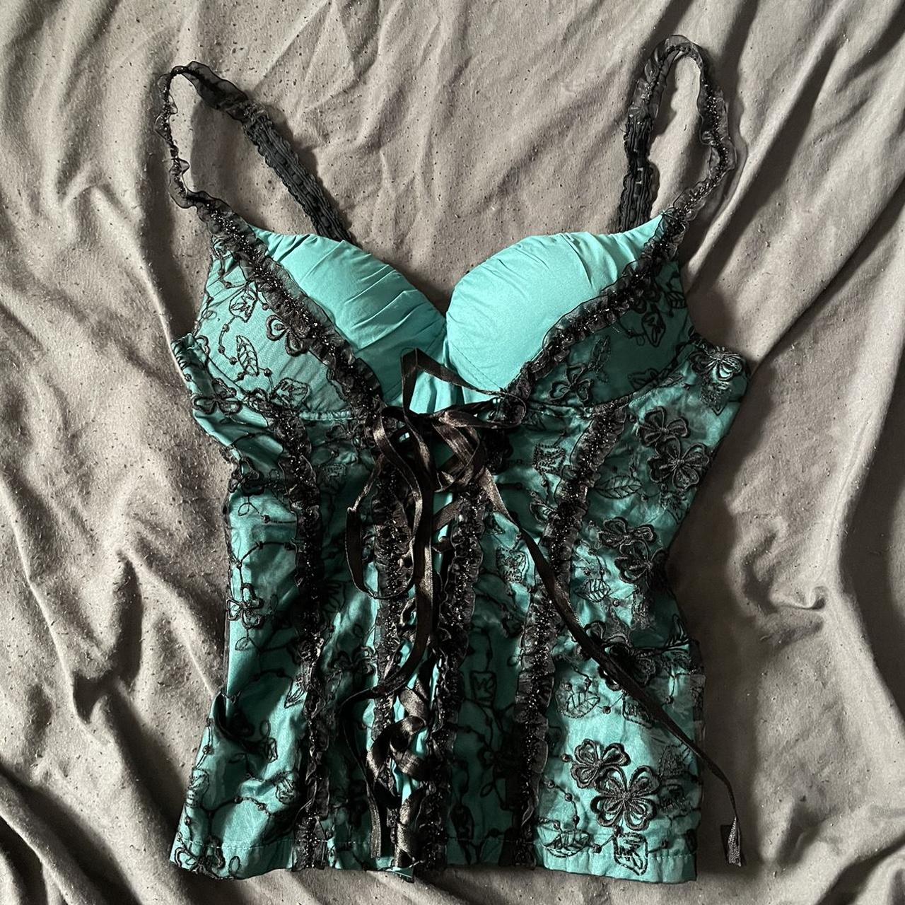 Blue corset-top - Depop