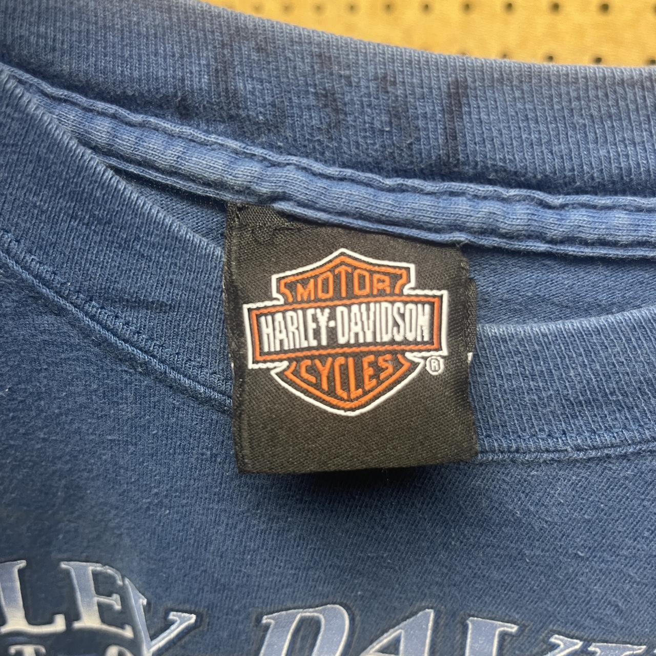 Harley Davidson Men's Blue T-shirt | Depop