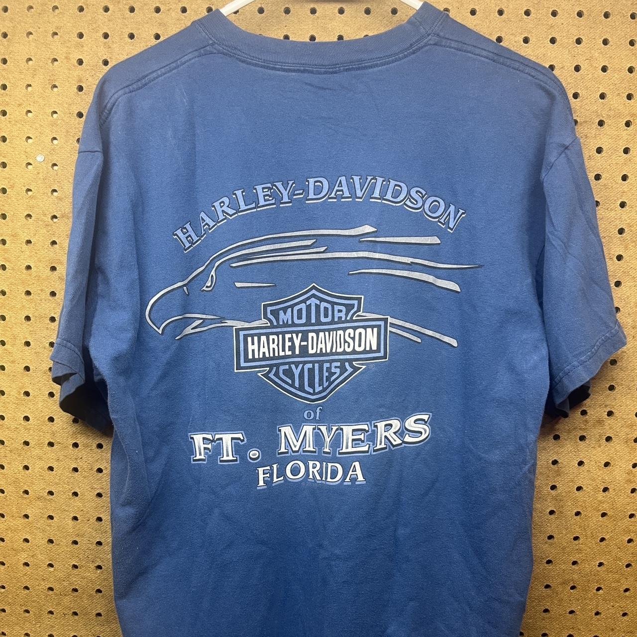 Harley Davidson Mens Blue T Shirt Depop 