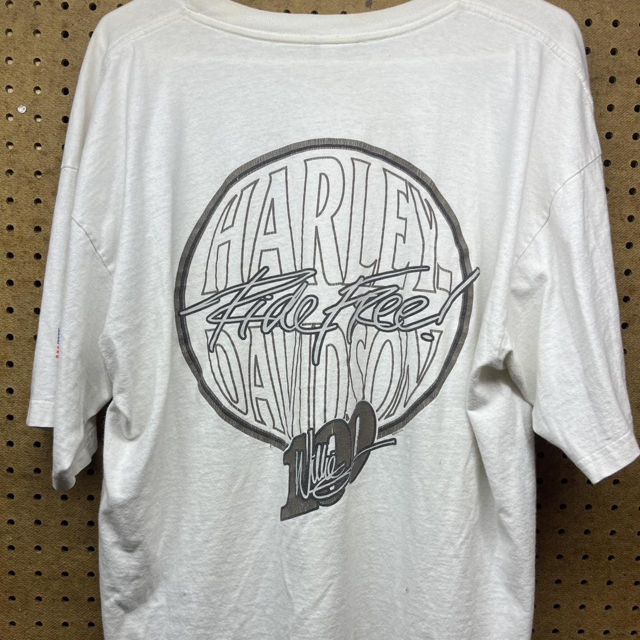 Harley Davidson Men's White T-shirt | Depop