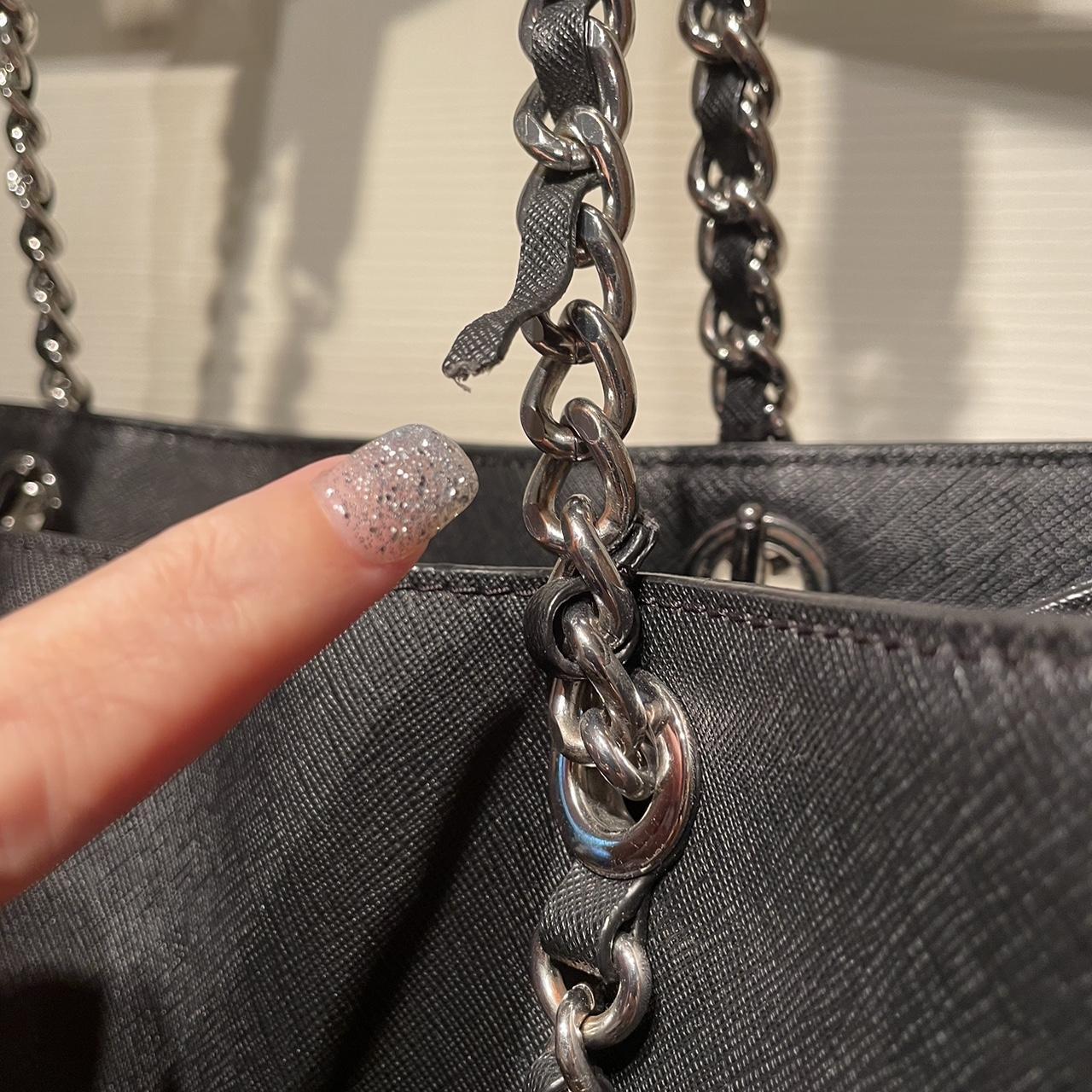 Black and silver michael kors purse best sale