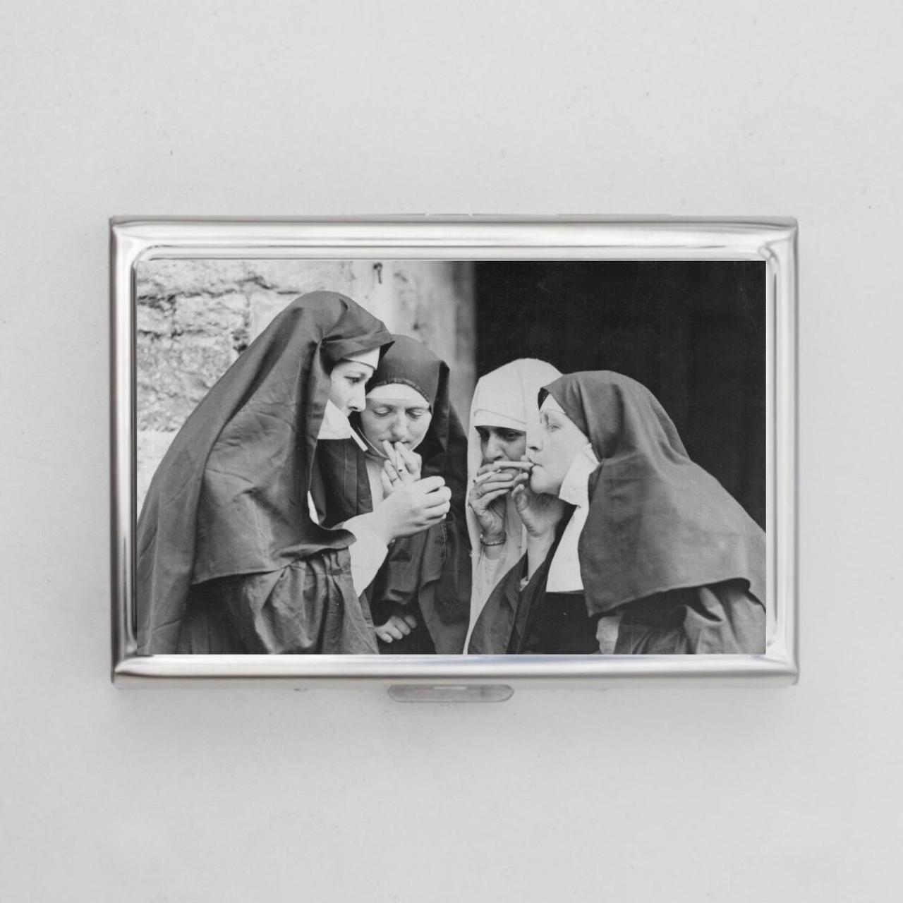 Nuns Smoking Wallet / Cigarette Case 🌜The Size of… - Depop