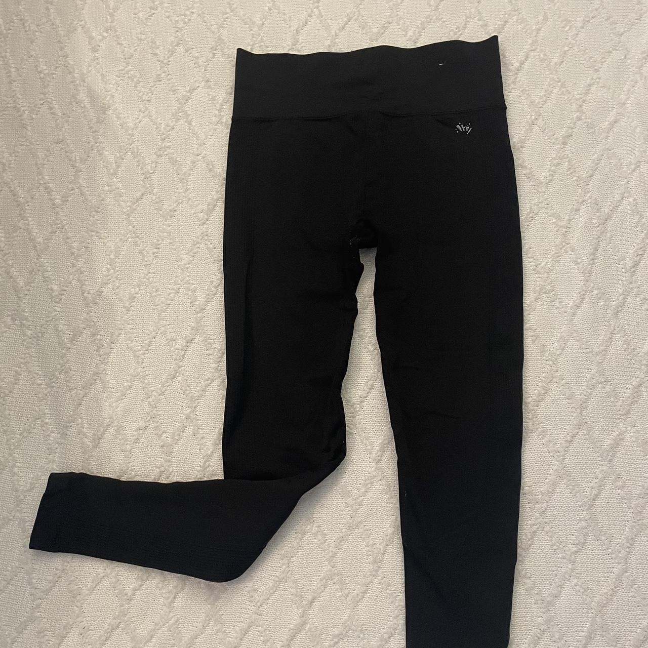 Forever 21 stylish high rise black leggings with red - Depop