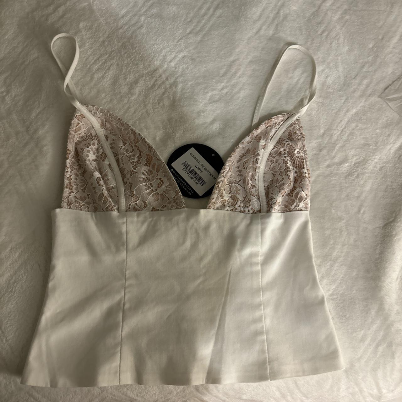 White Fox Blessed Life Bustier Medium Never worn,... - Depop