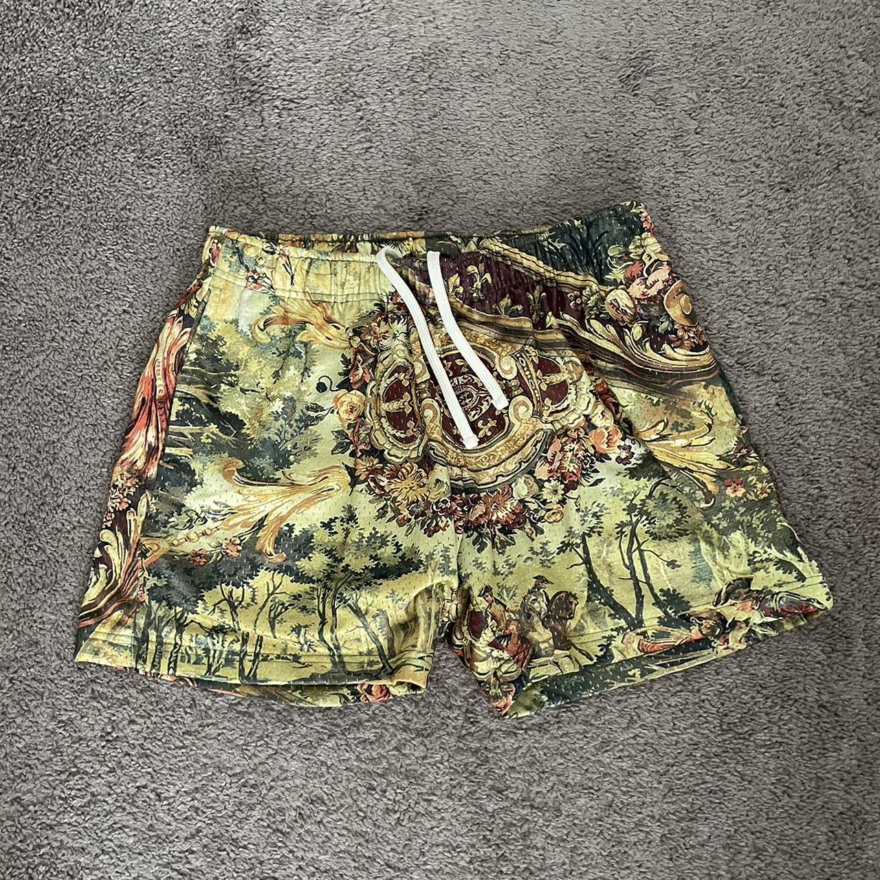 mnml tapestry shorts size M elastic drawstring... Depop