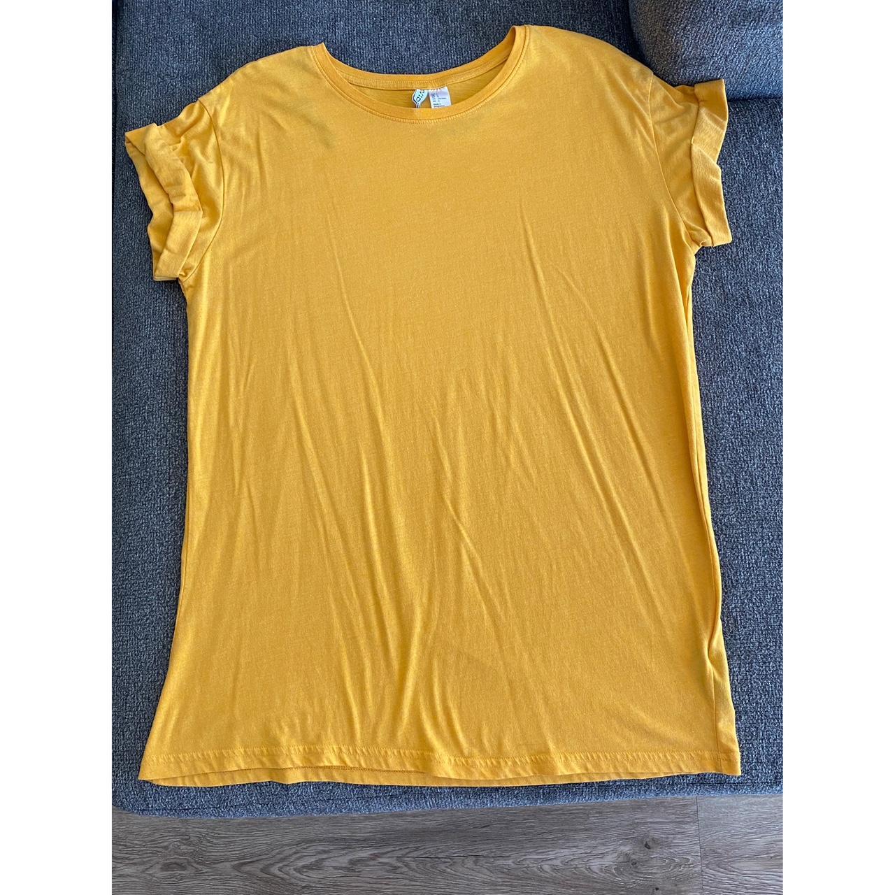 Yellow t shirt dress on sale h&m