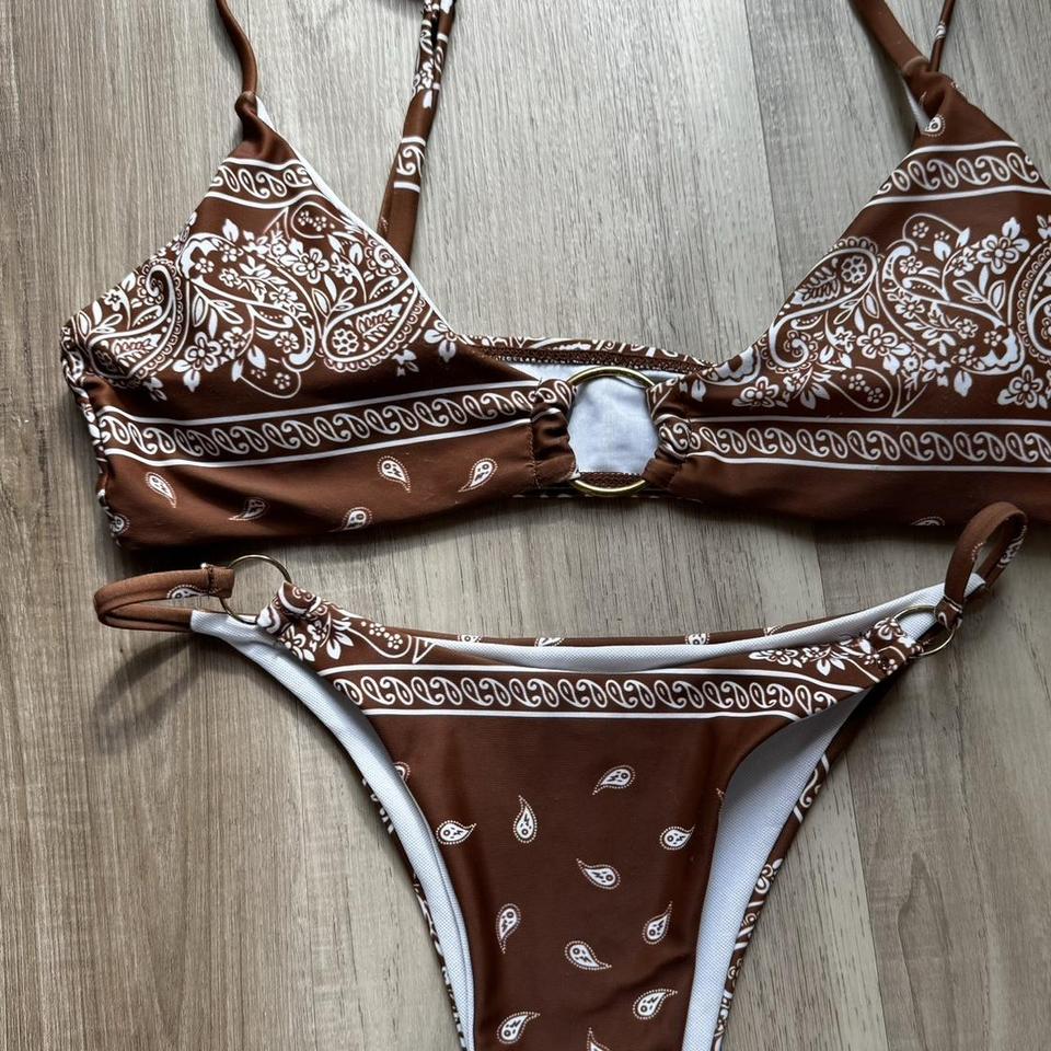 Brown bandana bikini Depop