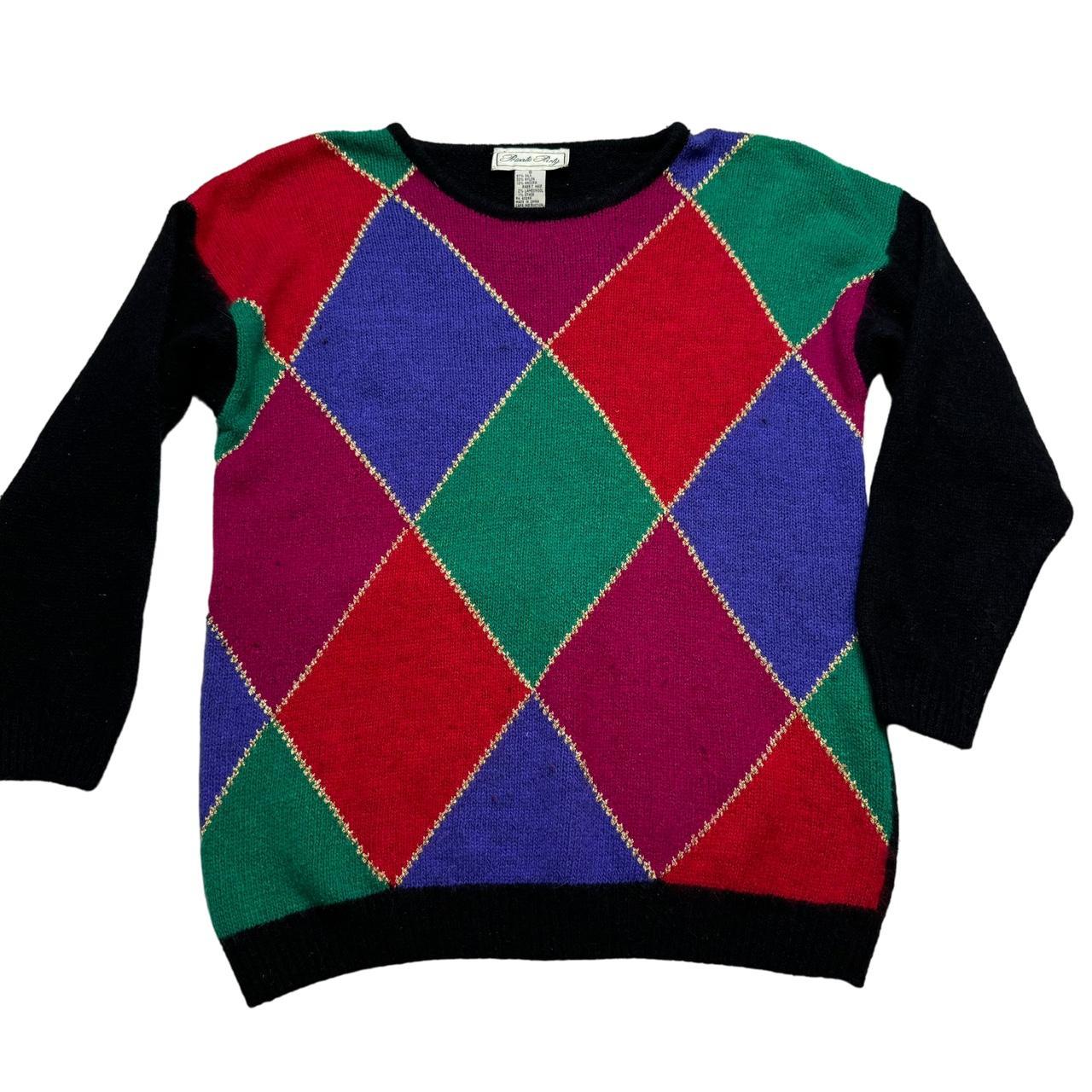 VTG 90s Wool Silk selling Rainbow Crewneck Sweater NEW