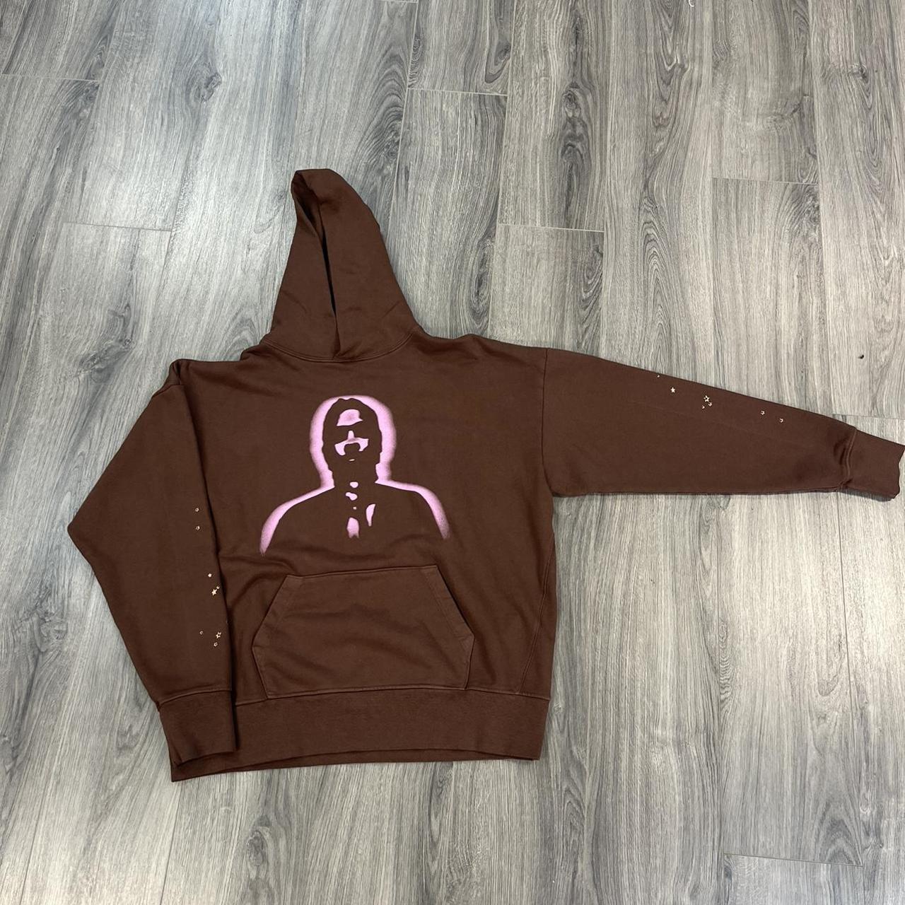 men's brown and pink hoodie