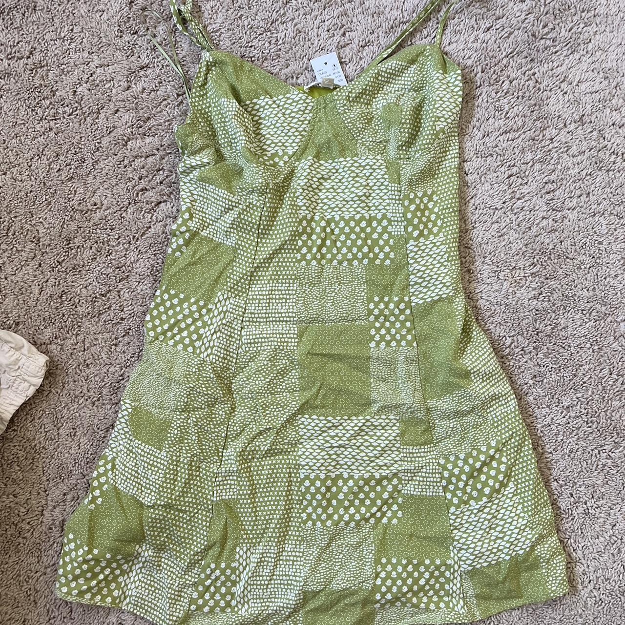 PacSun Women's White and Green Dress | Depop