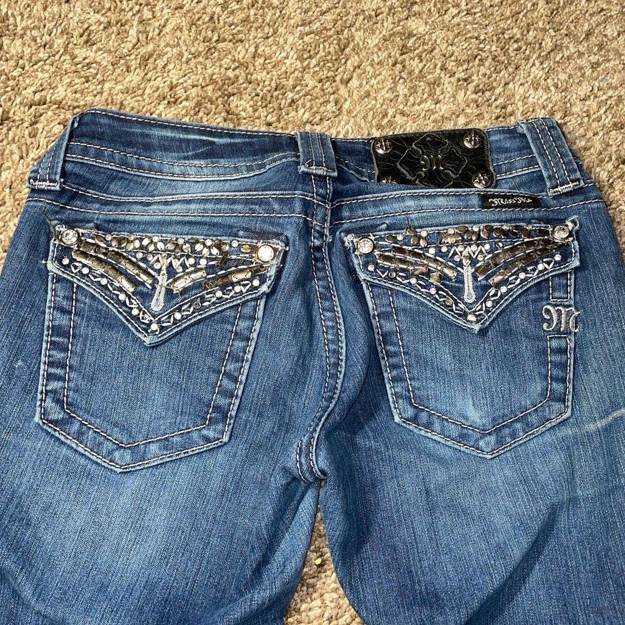 Y2K Miss me Jeans - low waisted/ flared SZ 27 -... - Depop