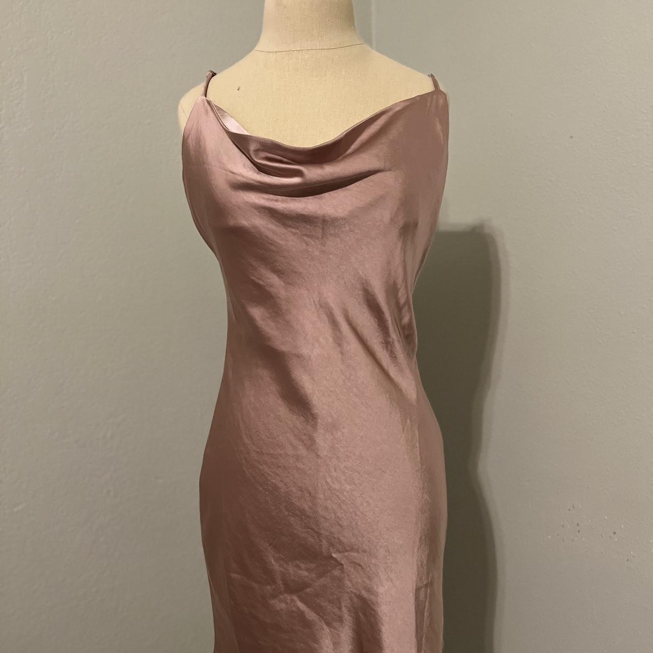 Cowl Neck Satin Mini Slip Dress size 4 A little... - Depop