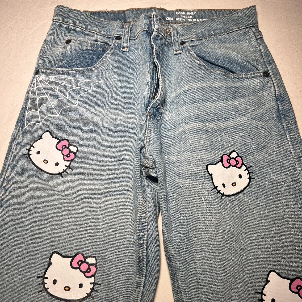 Hello Kitty Spider Jeans Size 28 X 30 Depop