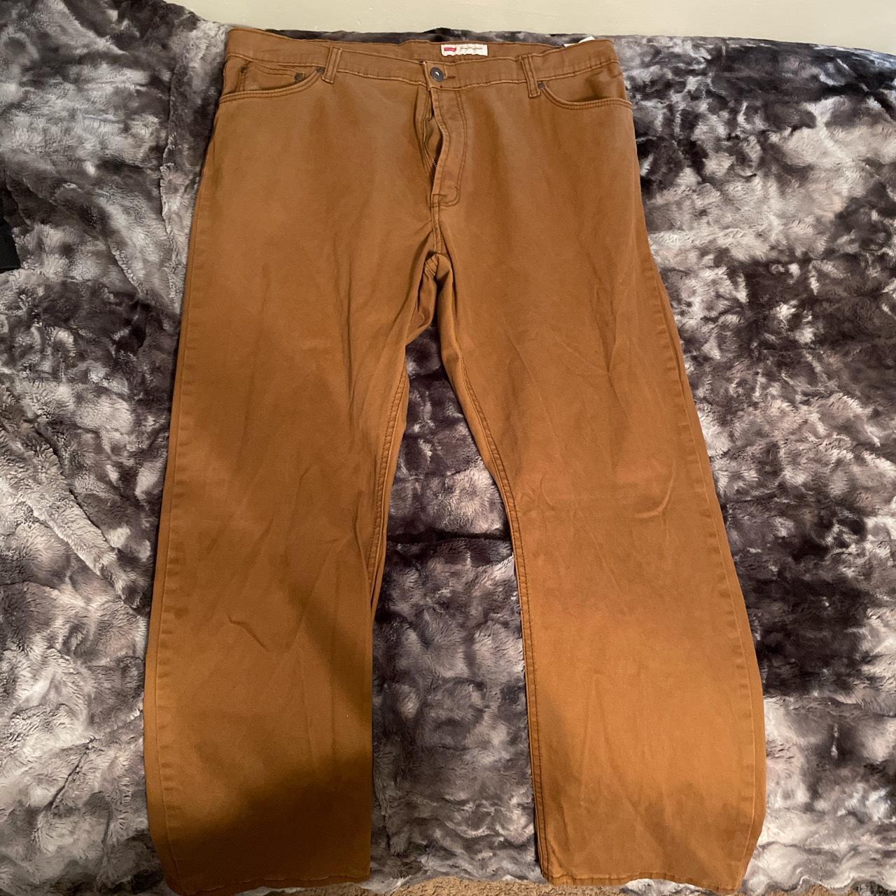 Brown Slim Straight Wrangler Pants: - 40x30 - Worn... - Depop