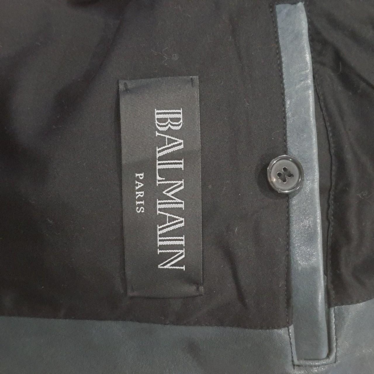 Genuine Balmain Biker Jacket. Lambs leather. Dark... - Depop