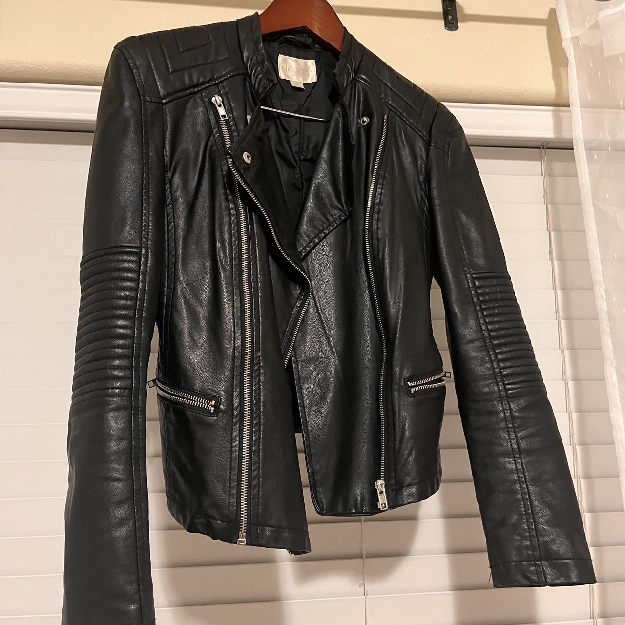 Decree women’s leather jacket US size S - Depop