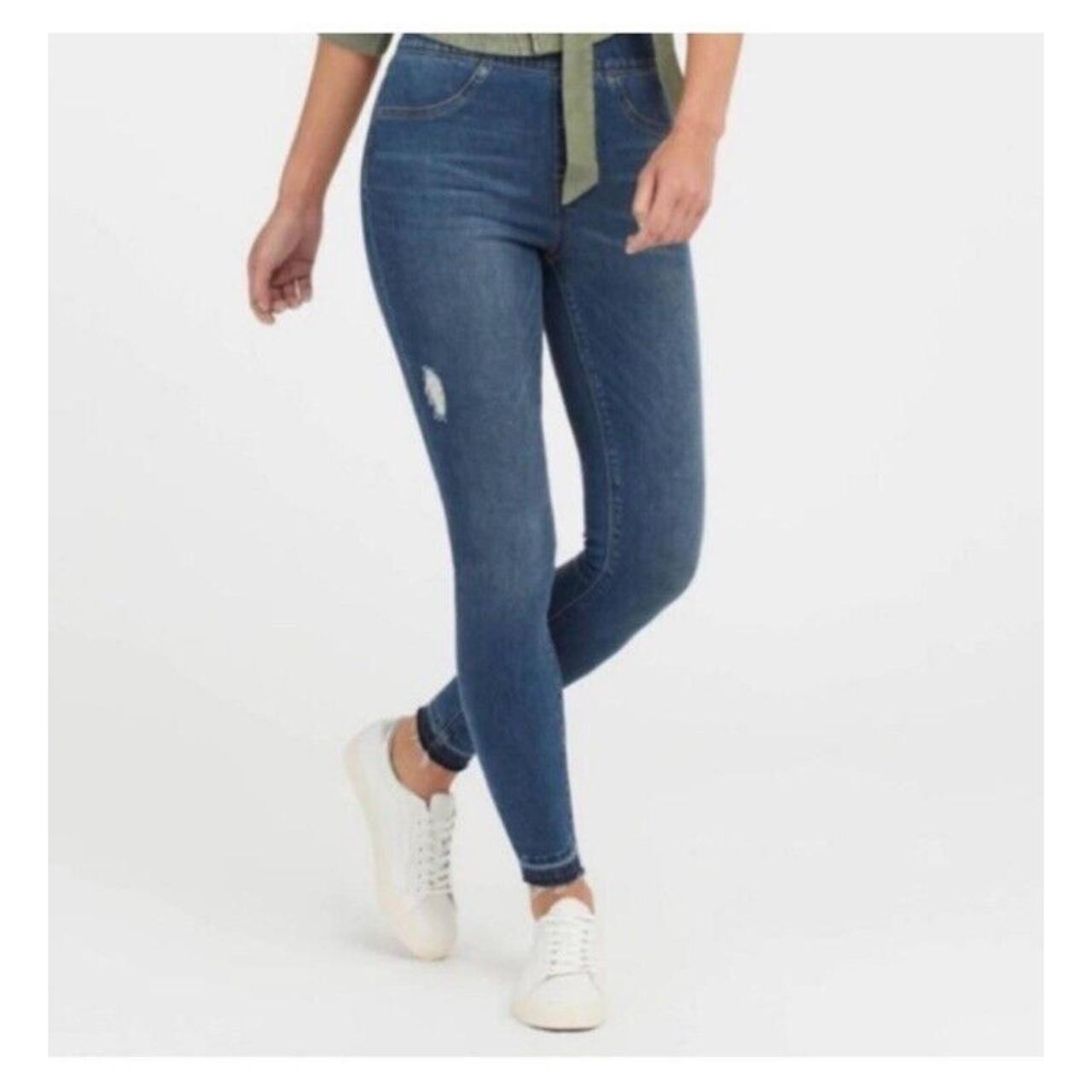 SPANX, Jeans, Spanx Distressed Ankle Skinny Jeans Medium Wash Size Medium
