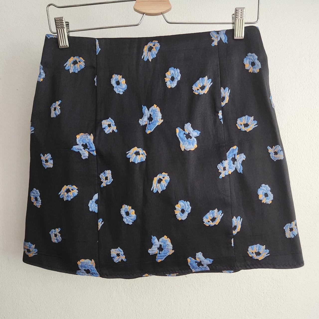 BEC + BRIDGE mini skirt. Dark navy with cute flowers... - Depop