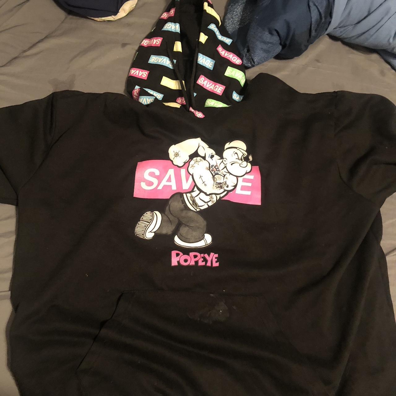 Popeye The sailor Man Savage Hoodie Depop