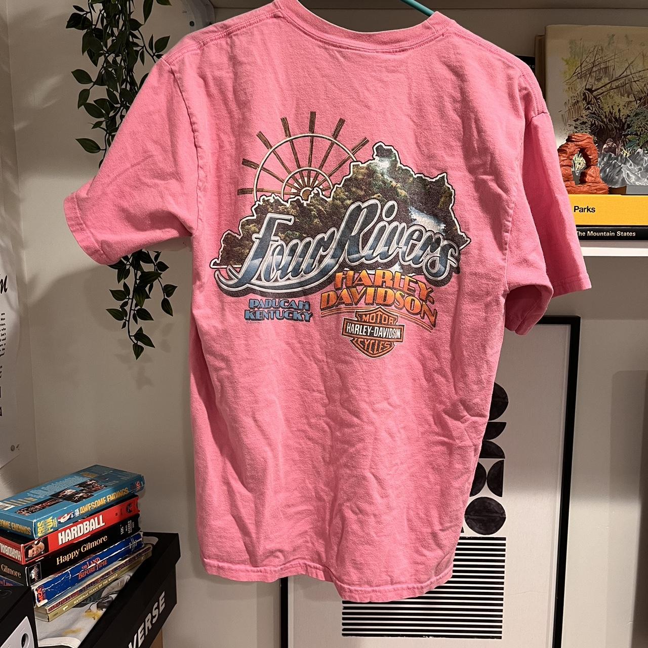 Vintage pink harley davidson sales shirt