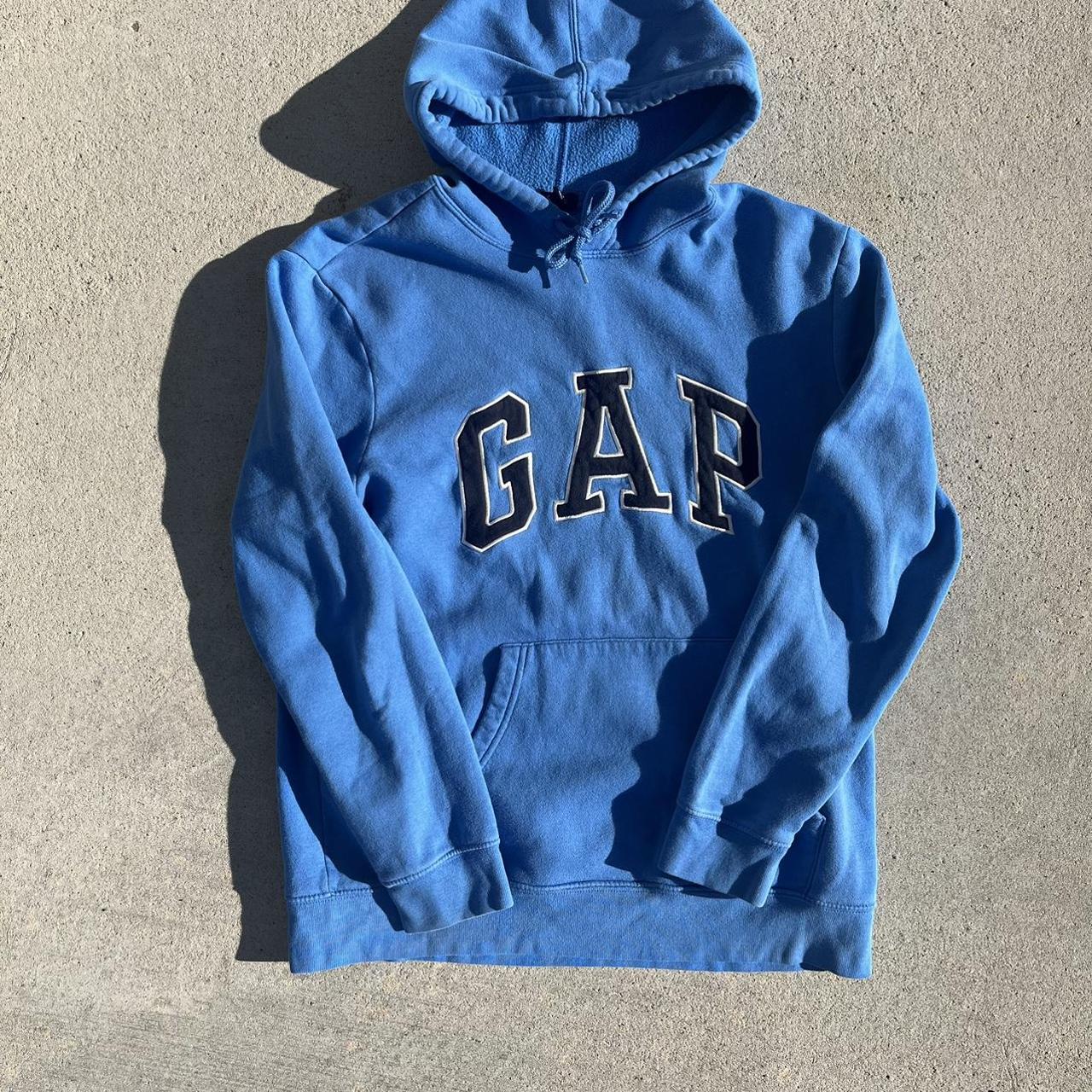 GAP classic blue hoodie M #gap #blue #hoodie - Depop