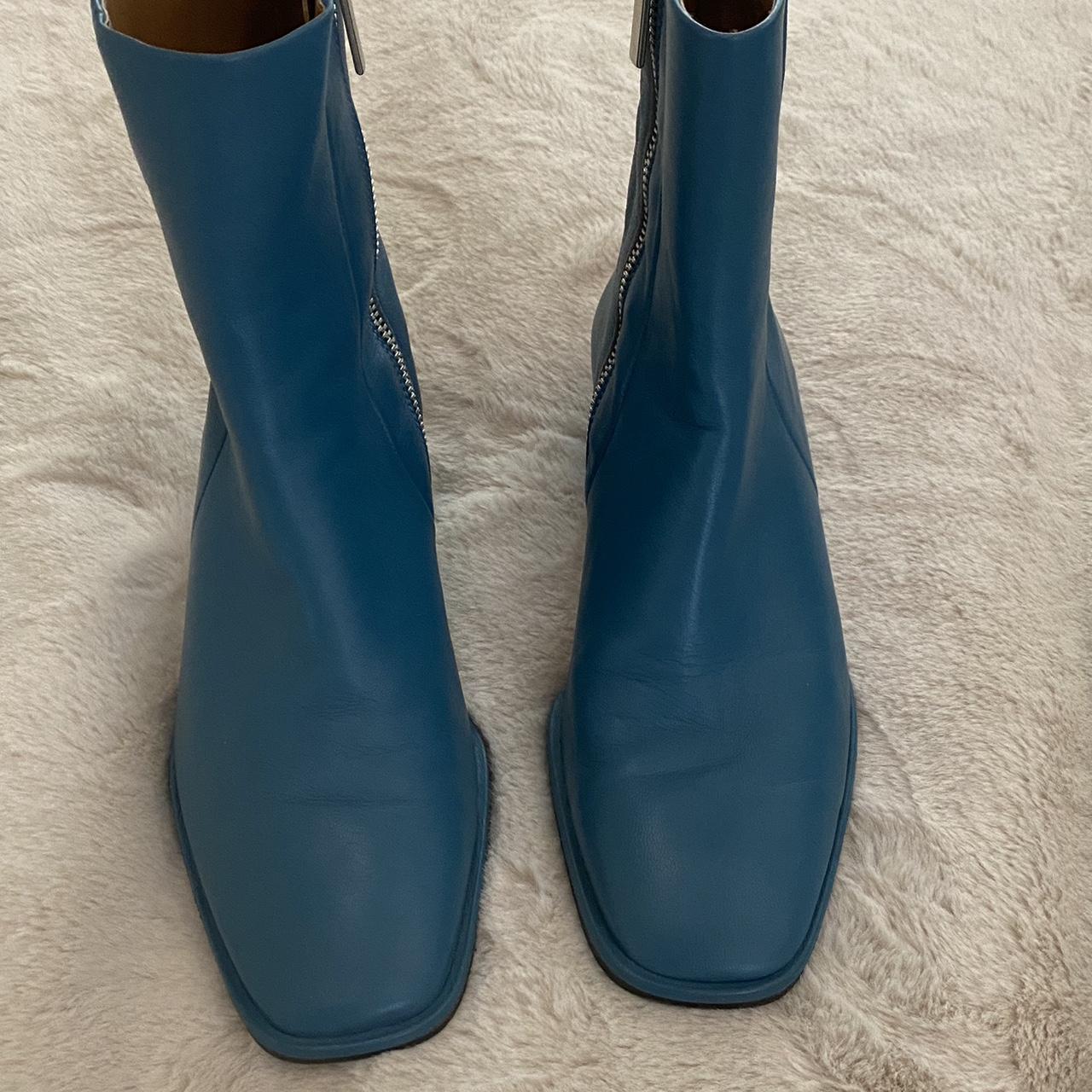 Zara blue collection leather sales boots