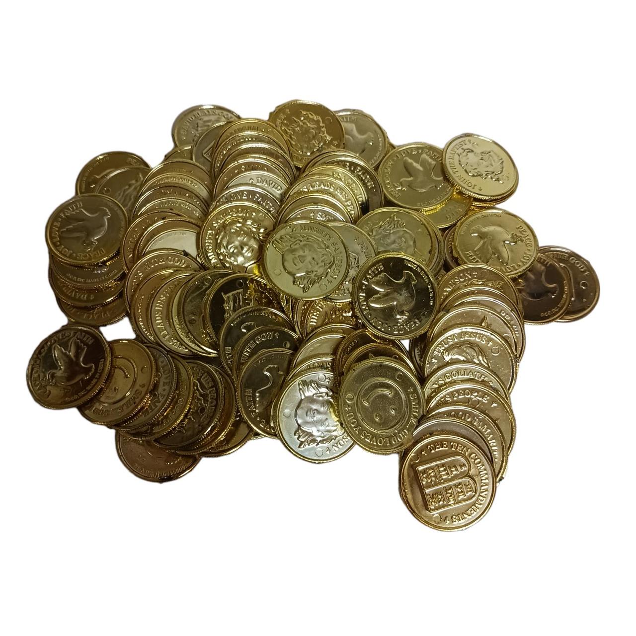 100 Vintage Distressed Play Gold Money Coins... - Depop