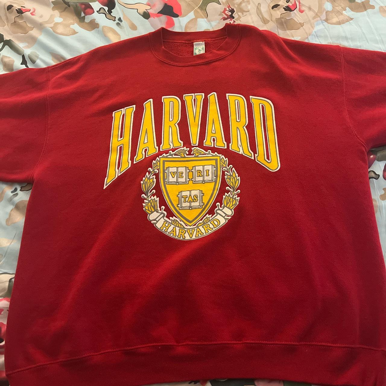 red harvard logo crewneck sweatshirt! been lightly... - Depop