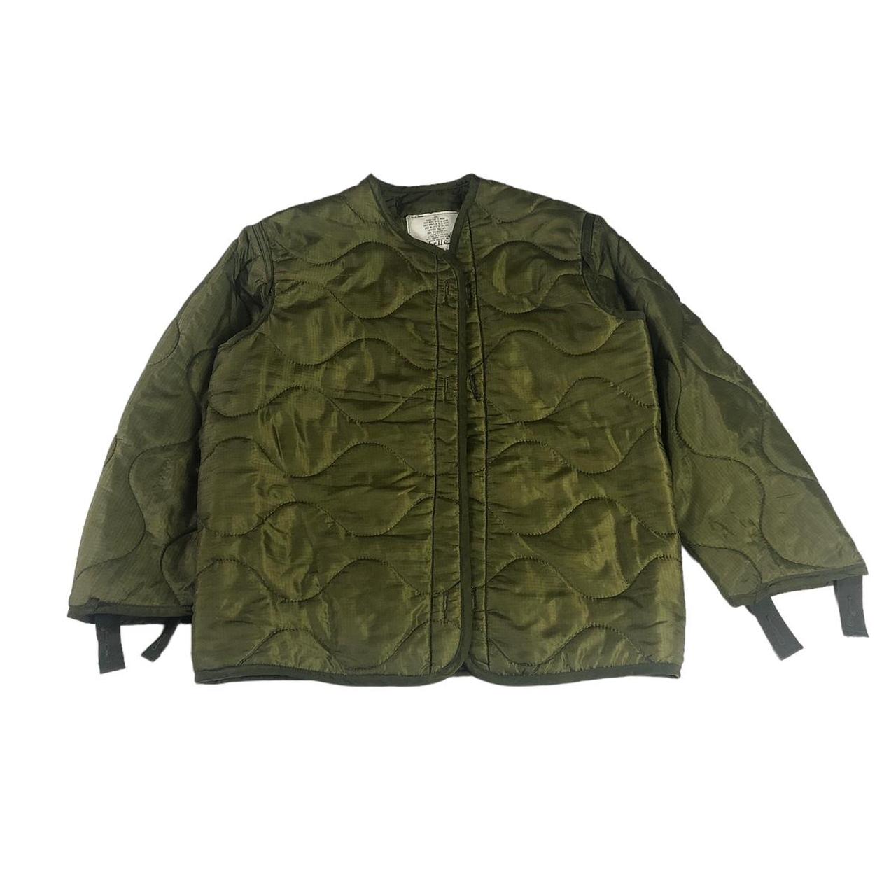 Vintage 1982 Military DLA Olive Liner Jacket... - Depop